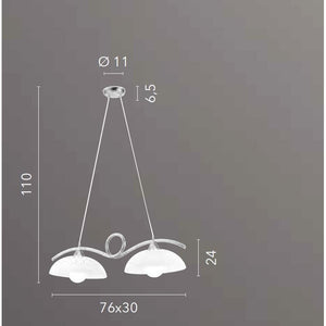 LAMPADARIO HALLEY 2XE27 76X30XH110CM CROMO