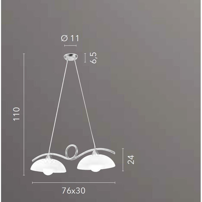 LAMPADARIO HALLEY 2XE27 76X30XH110CM CROMO