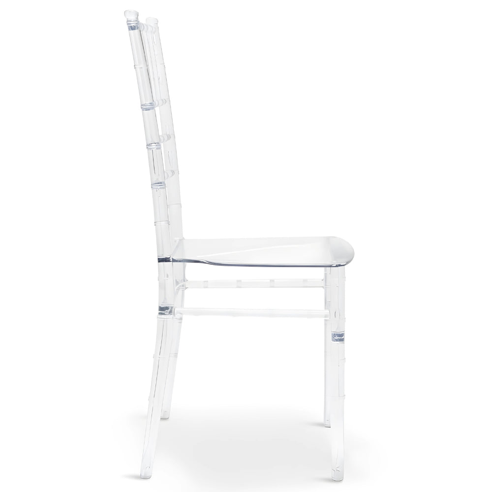 Sedia da sala pranzo Chiavarina in policarbonato trasparente impilabile eventi