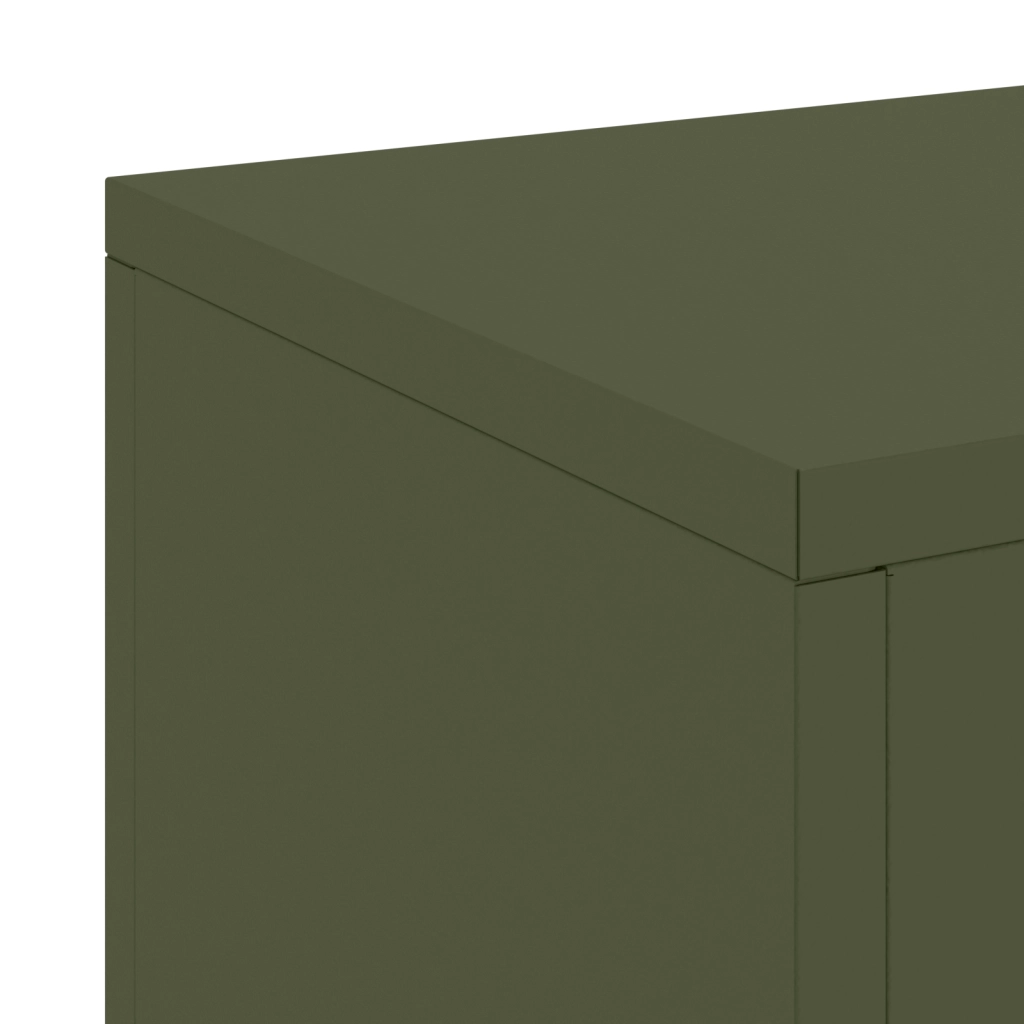 Supporti per Piante da Esterno Pillar 2 pz Verde Oliva 24x24x55 cm Acciaio
