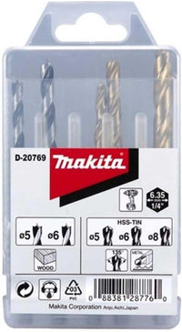 Makita D-20769 – Set 5 Punte per Legno e Metallo / 1/4" Esagonale