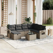 Set Divano da Giardino 8 pz con Cuscini Grigio in Polyrattan 3263846