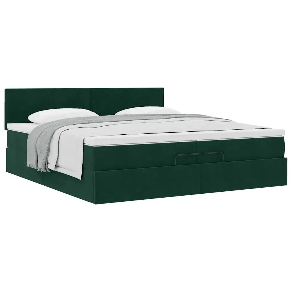 Struttura Letto Pouf con Materasso 200x200 cm in Velluto 3311726