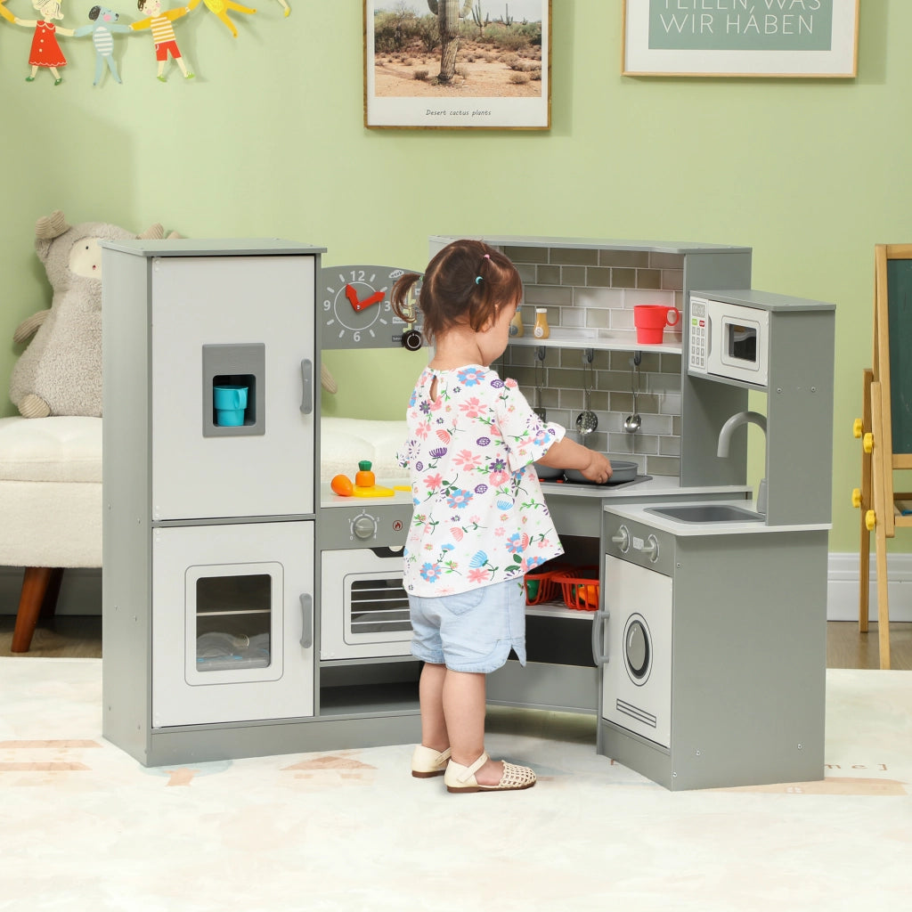 Casetta da Cucina Gioco Bambini con Accessori ¨C Zephmum ¨C Grigio