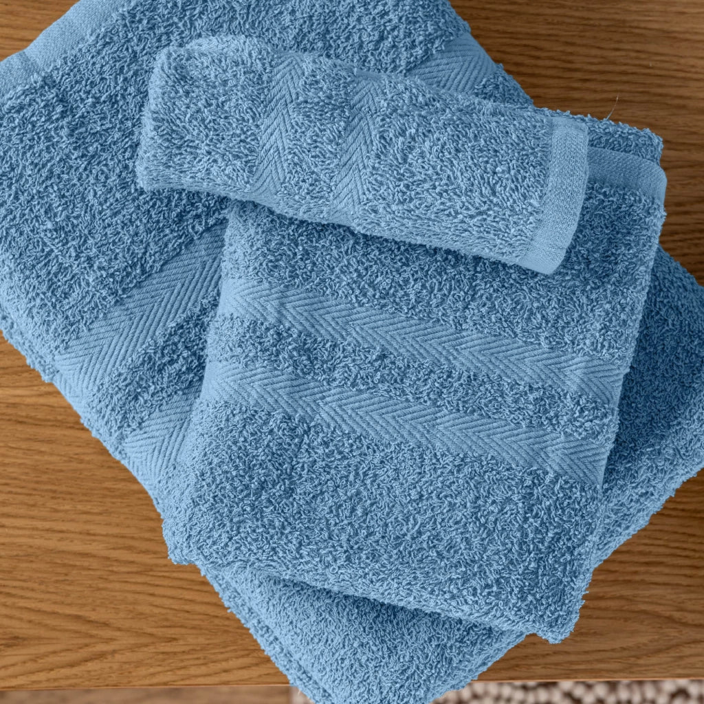 Set Asciugamani Bagno 6 Pezzi in Spugna di Cotone 400 g/m², 2 Teli 70x140 cm, 2 Asciugamani 50x90 cm e 2 Ospiti 30x50 cm, Morbidi e Assorbenti Azzurro