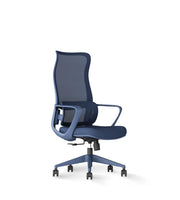 Sedia studio Hispanohogar altezza regolabile in tessuto blu