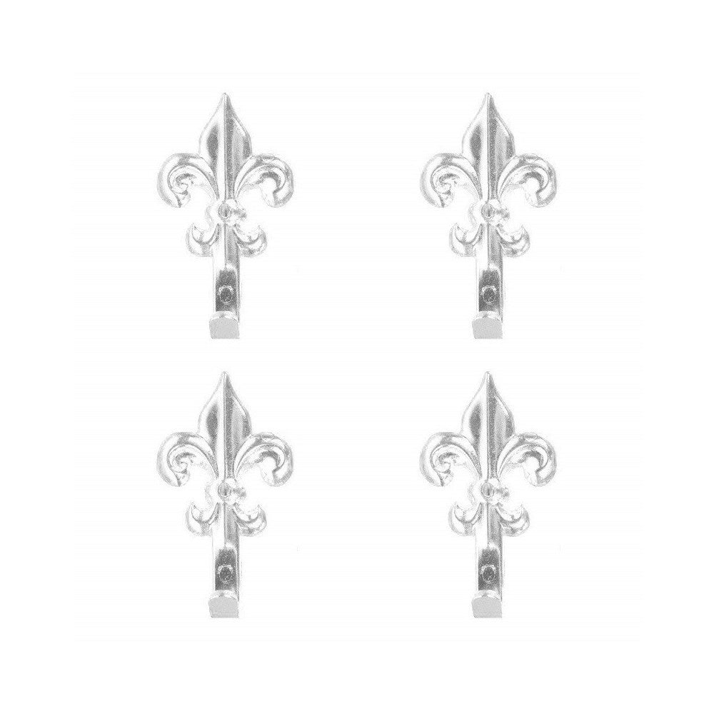 Trade Shop - Set 15 Ganci Argento 44mm Appendino Per Quadro Forma Giglio Fiorentino Con Chiodi -
