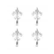 Trade Shop - Set 15 Ganci Argento 44mm Appendino Per Quadro Forma Giglio Fiorentino Con Chiodi -