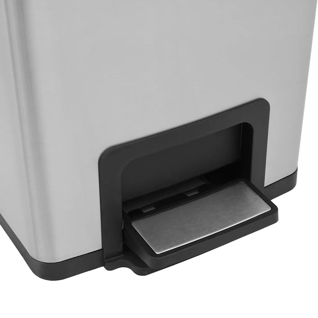 Pattumiera a Pedale Anti-Impronte 30 L Argento in Acciaio Inox 149571