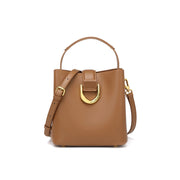 Borsa a mano da donna in vera pelle, marrone.