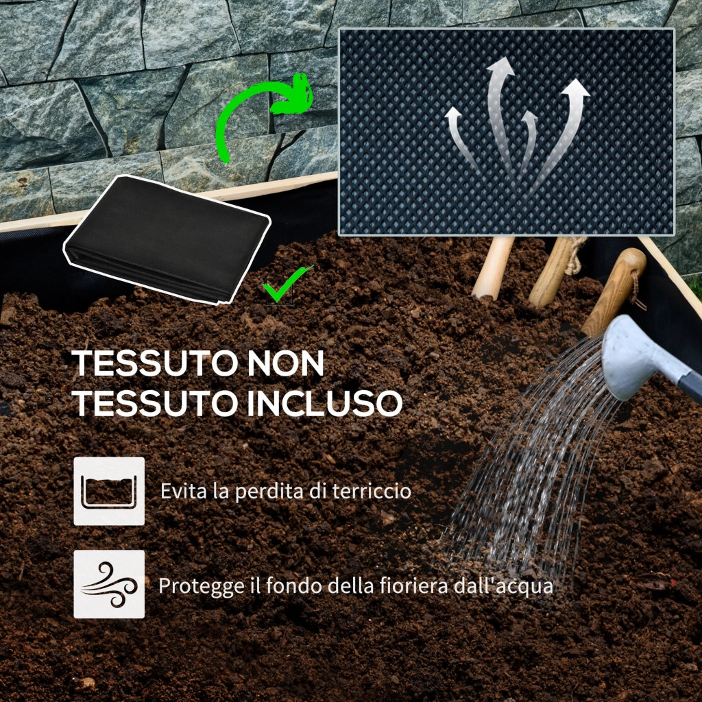 Fioriera da Giardino con Rotelle in Legno ¨C zephmum ¨C 89x48x47 cm