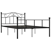 Letto matrimoniale | Letto per adulti | Giroletto Nero in Metallo 140x200 cm