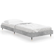 Letto singolo | Letto per adulti | Giroletto Grigio Cemento 75x190 cm in Legno Multistrato