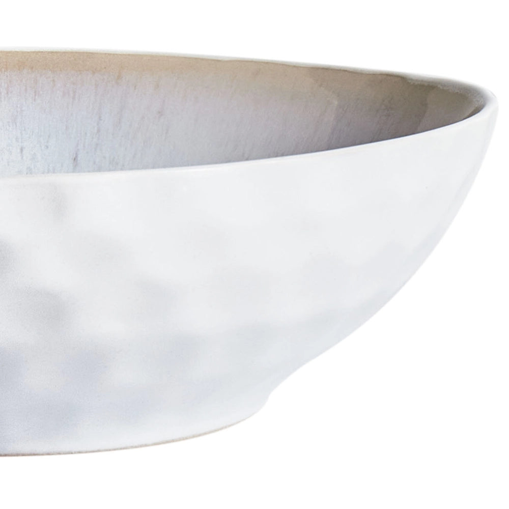 Set di 4 piatti fondi fatti a mano finitura smalto reattivo Grigio chiaro Cucina Sala da pranzo