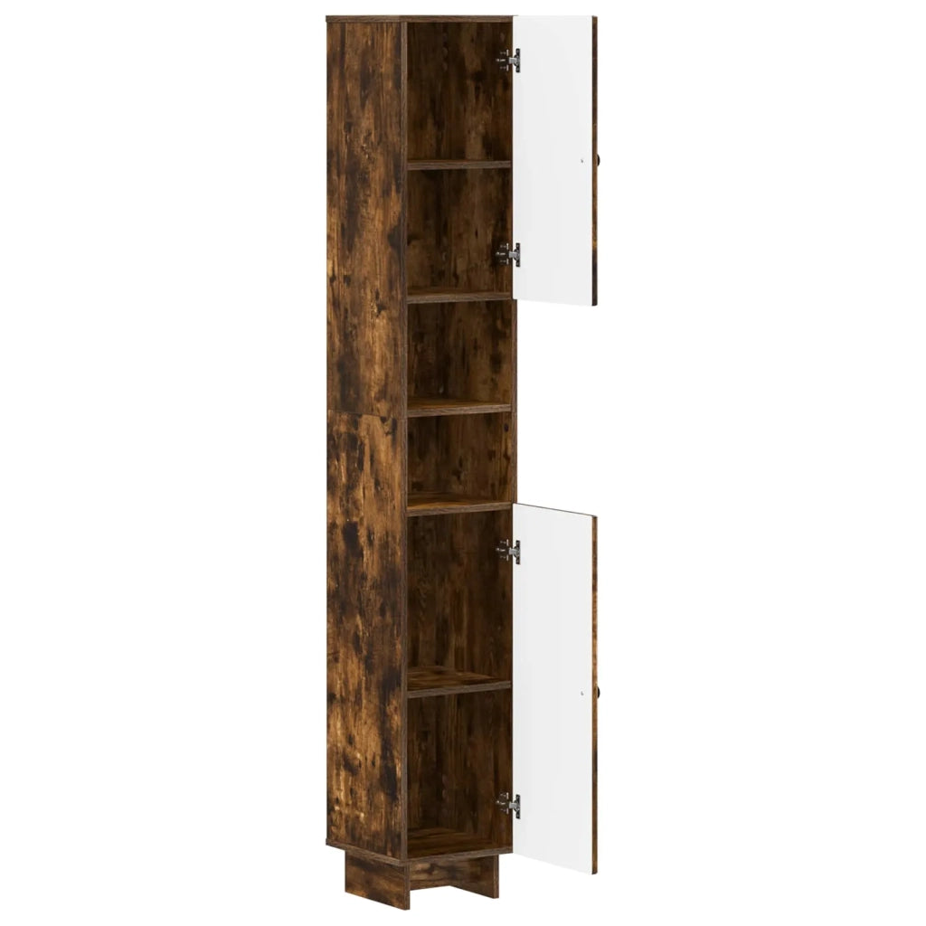 Armadio da Bagno con Ripiano Aperto EDE Rovere Fumo 895940