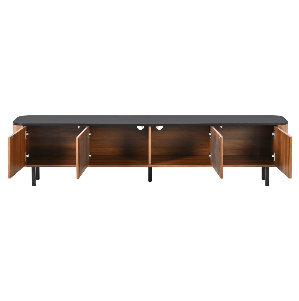 Mobile TV moderno in MDF e pannello truciolare; 190x35x45 cm; noce
