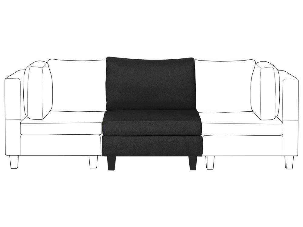 Poltrona imbottita in tessuto Nero a 1 posto sezione modulare stile moderno scandinavo soggiorno