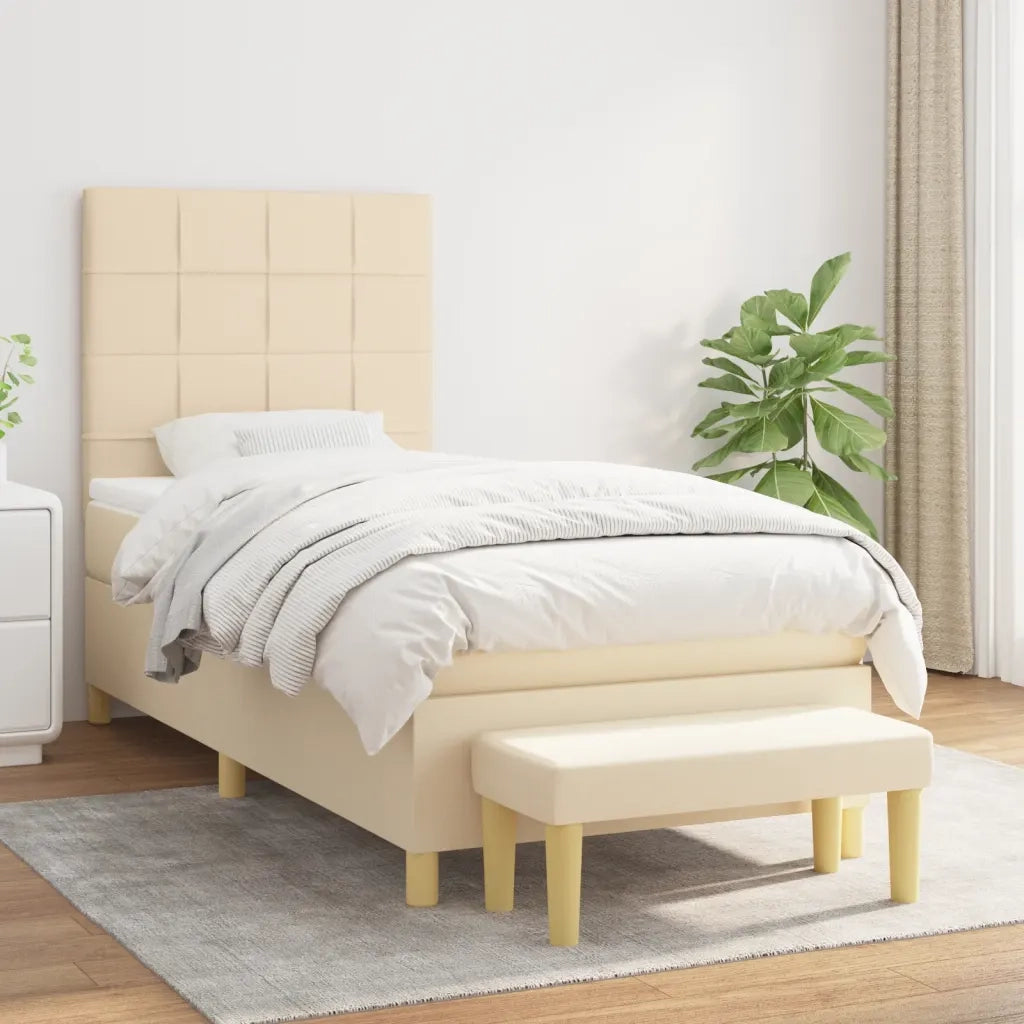 Giroletto a Molle con Materasso Crema 80x200 cm inTessuto 3137114