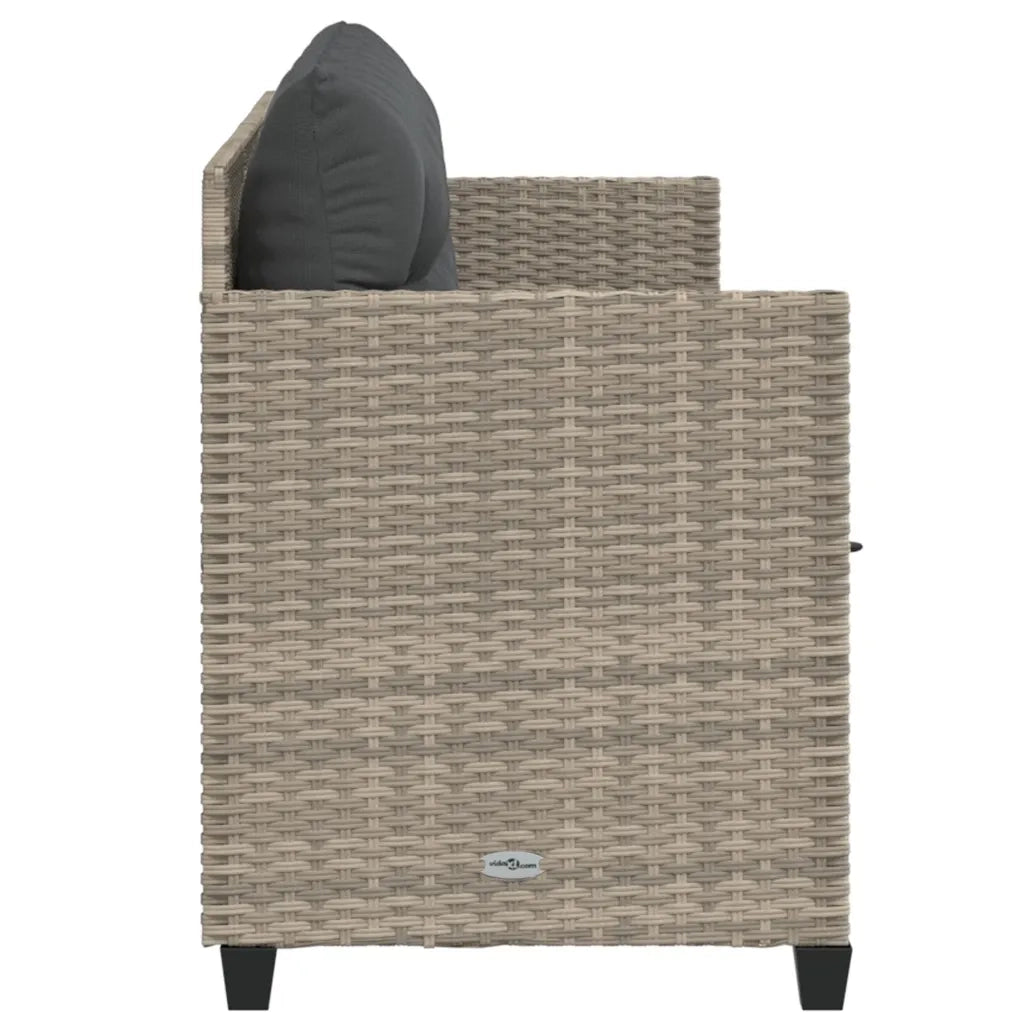 Lettino Prendisole | Sdraio da giardino | Lettino da sole con Cuscini Grigio Chiaro?in Polyrattan