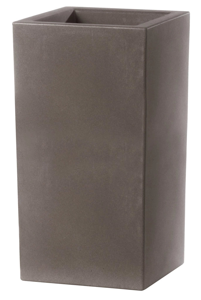 Vaso 40x40x80cm in Resina Tulli Schio Cubo Alto Essential 80 Cappuccino