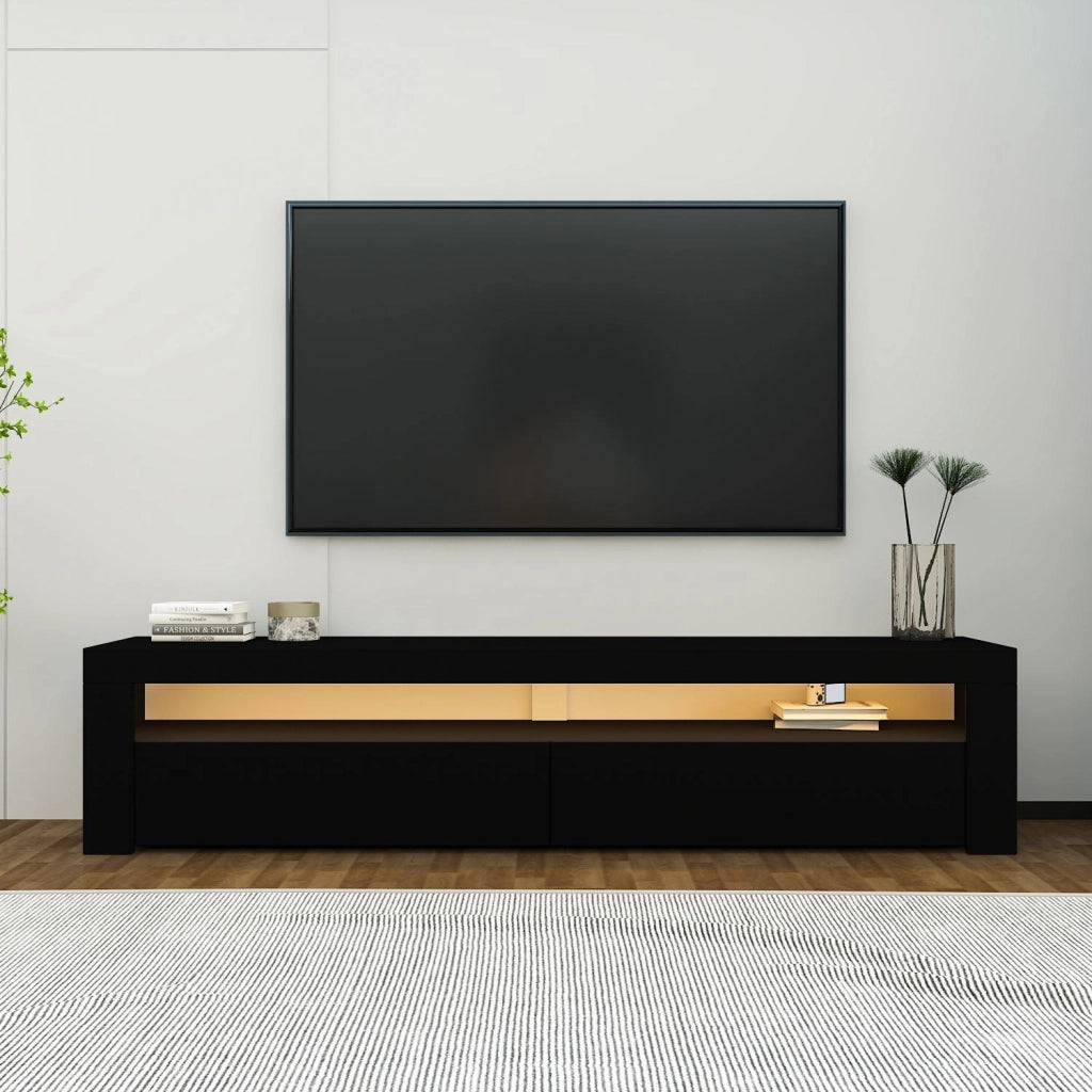 Porta TV in legno "Bati" - 150 x 36 x 46 cm - Nero