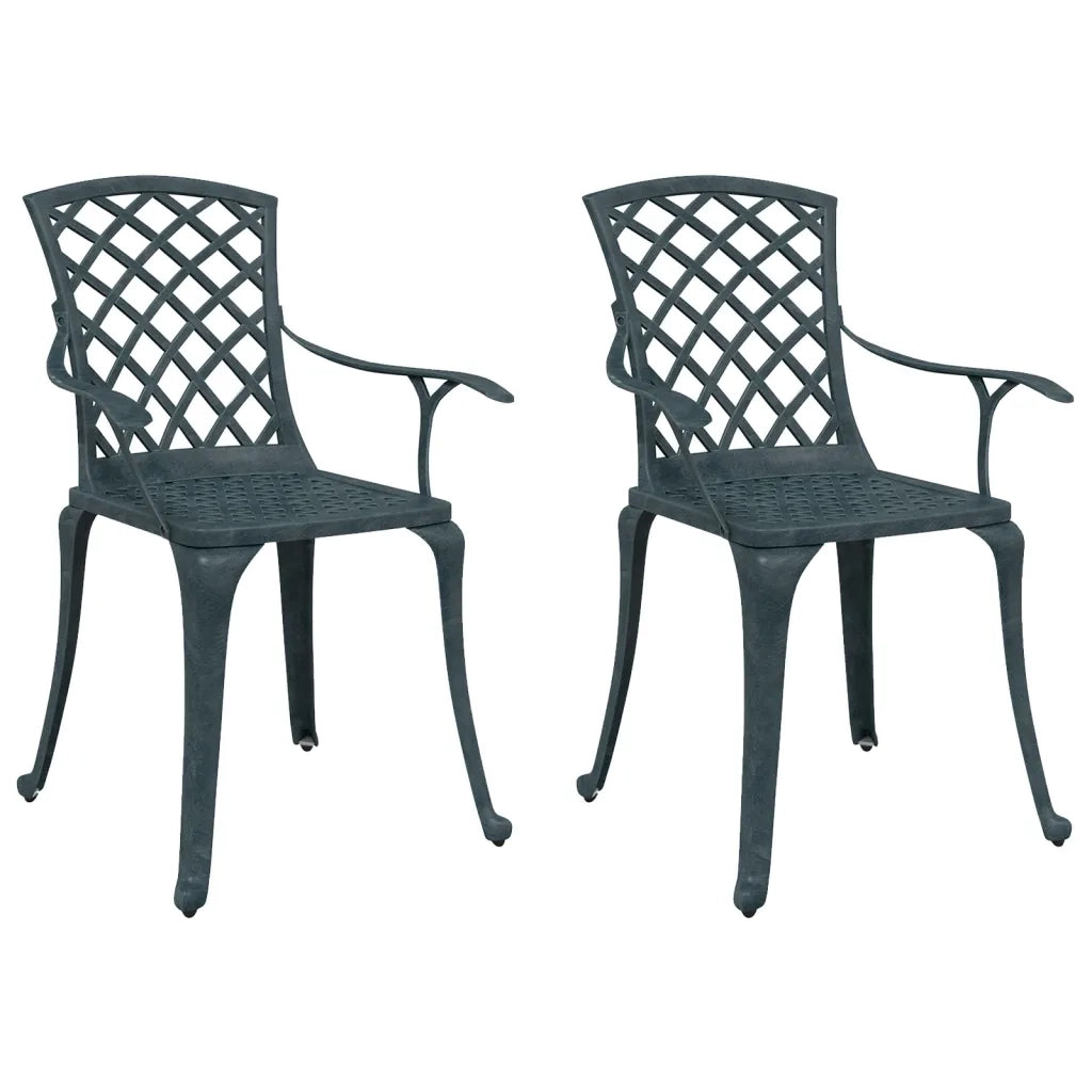 Sedie da Giardino 2 pz Verdi in Alluminio Pressofuso 4002802