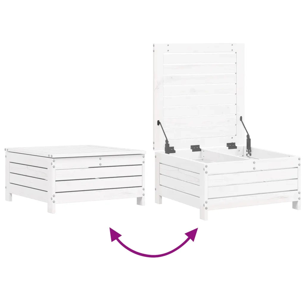 Set Divani da Giardino 10 pz Bianco in Legno Massello di Pino 3250673