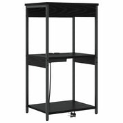 Comodino | Armadio da Notte | Mobiletto da notte Rovere Nero 41 x 31 x 76 cm Legno multistrato