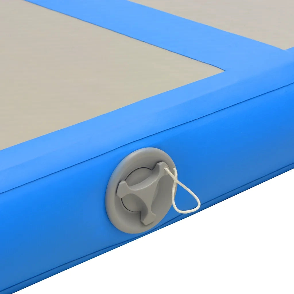 Tappetino Ginnastica Gonfiabile con Pompa 400x100x10 cm PVC Blu CFW2833763