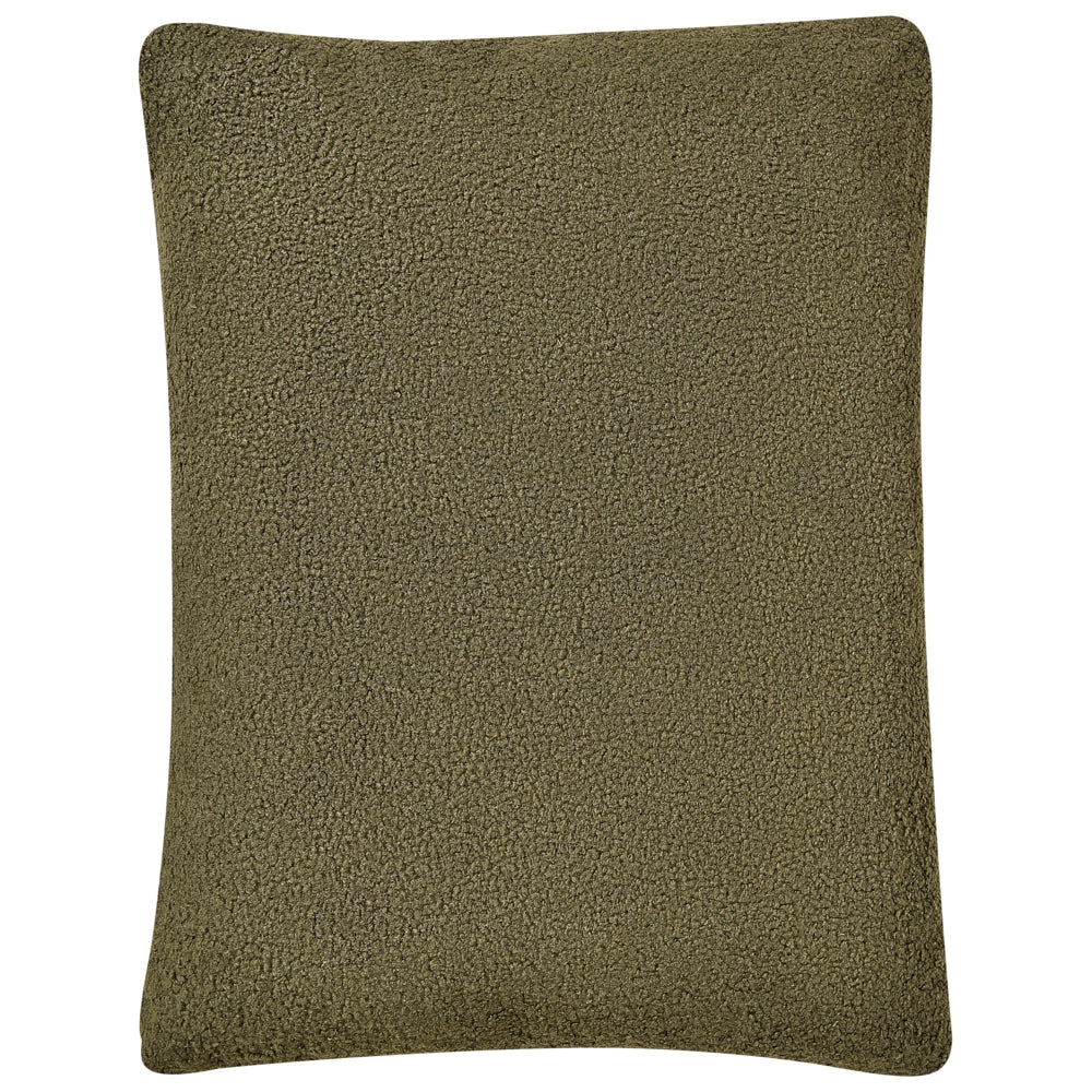 Poltrona Stile minimalista Boucle imbottita Struttura in legno chiaro Verde scuro stile minimalista