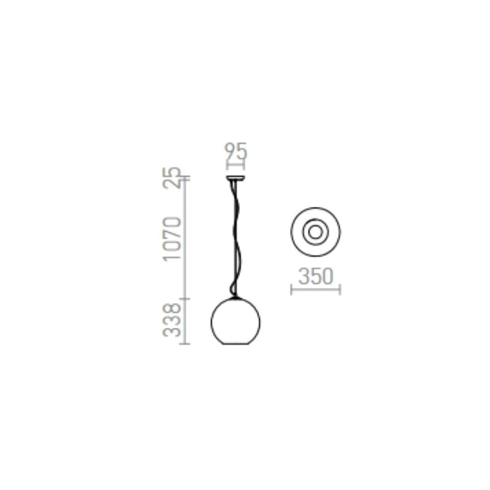 Lampadario Lampada BEAU MONDE 35 a sospensione vetro cromato/vetro trasparente 230V E27 25W