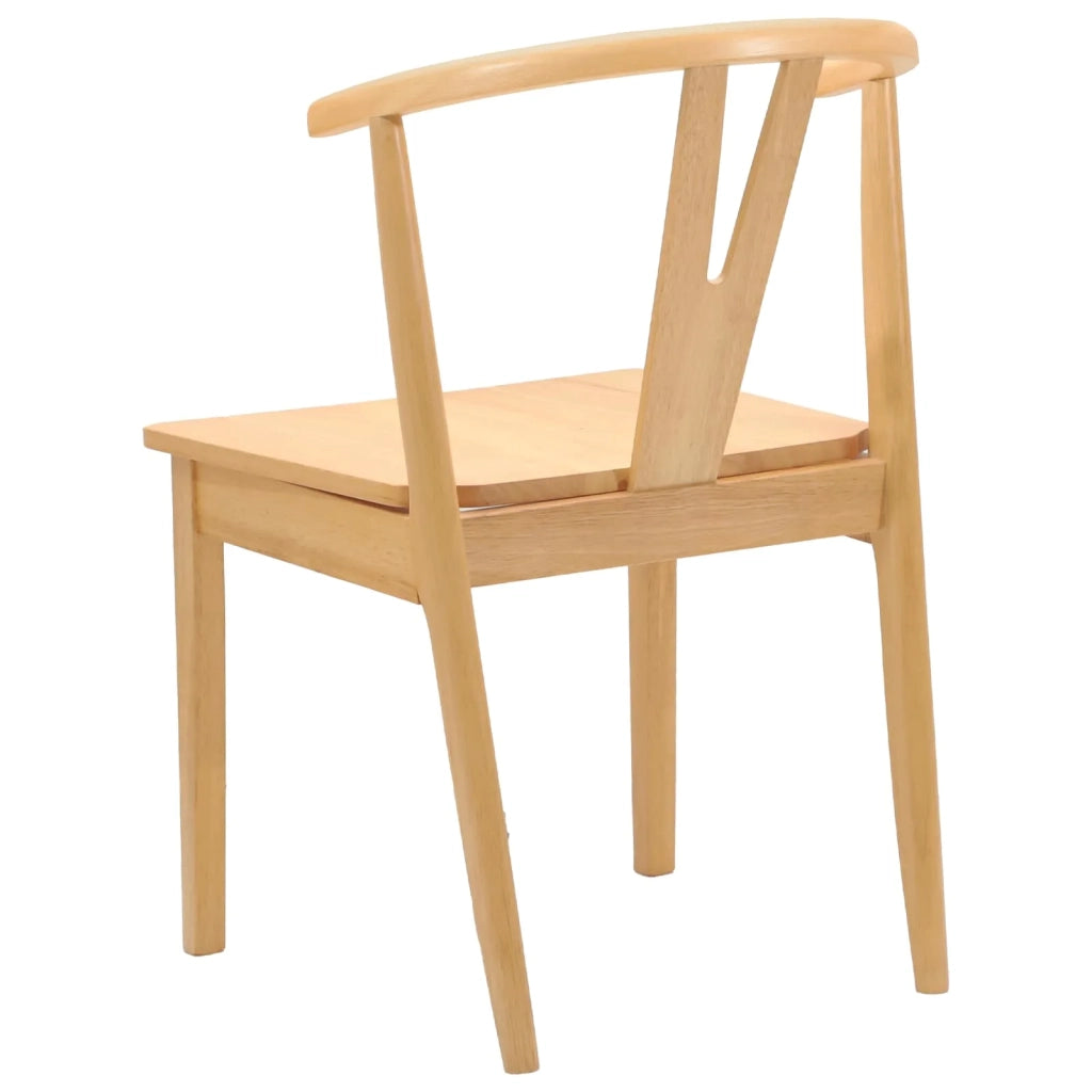 Sedia da pranzo 2 pcs Naturale Legno di gomma solido 42020405