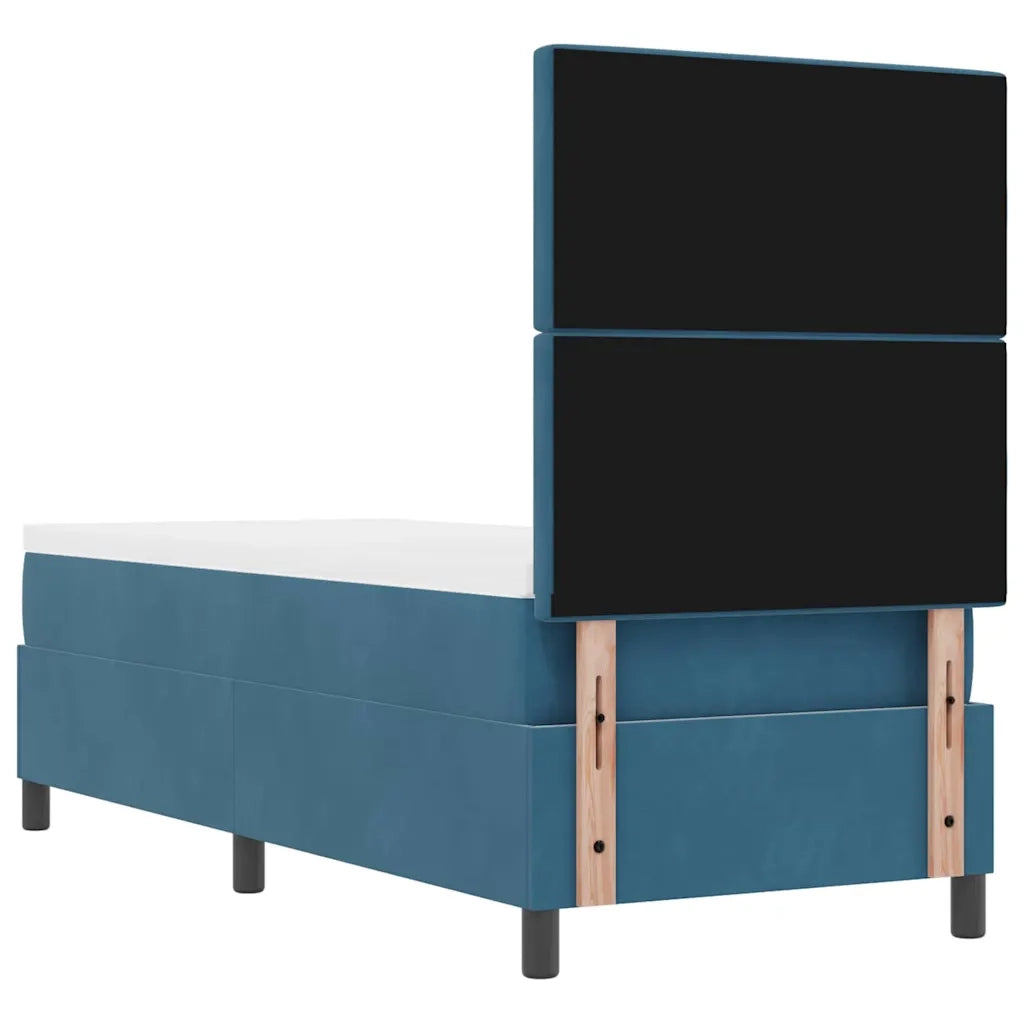 Letto a molle con materasso Blu Scuro 80 x 200 cm Velluto 3339732