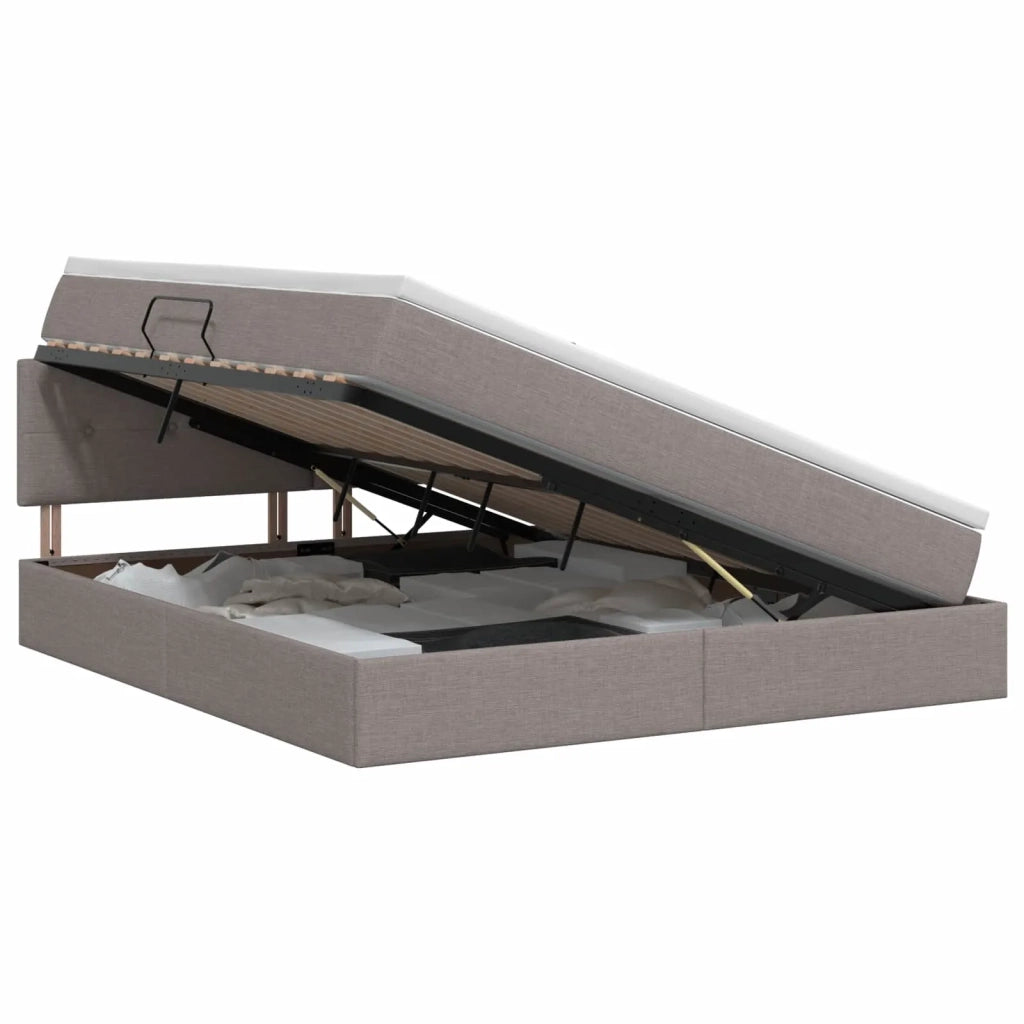 Letto con contenitore e materasso Tortora 140 x 200 cm Velluto 3458628