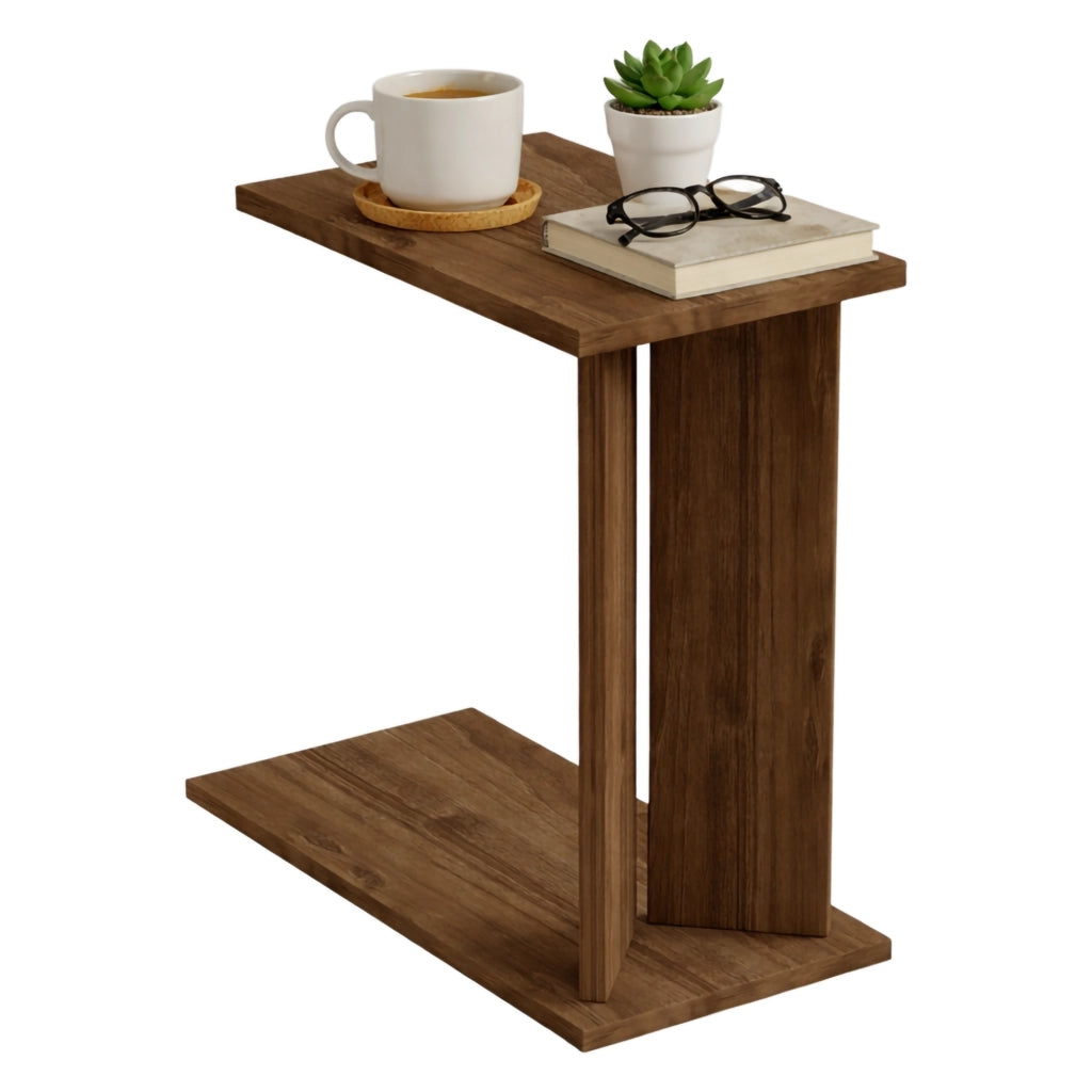 Ottone, Tavolino da Salotto Forma Rettangolare, 25x50x49h cm Marrone Noce