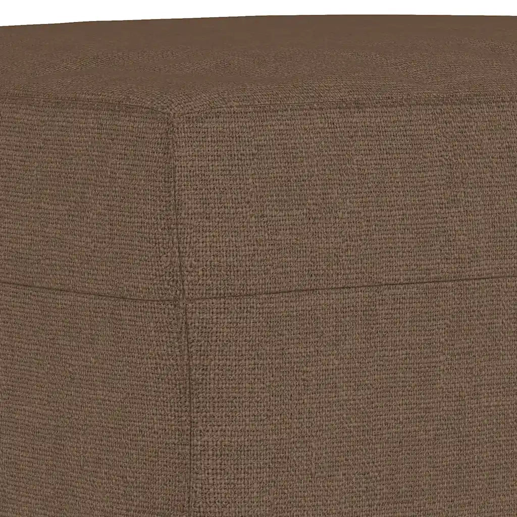 Divano a 3 Posti con Poggiapiedi-Sofa 3 Posti con Poggiapiedi Marrone 180 cm in Tessuto 363813