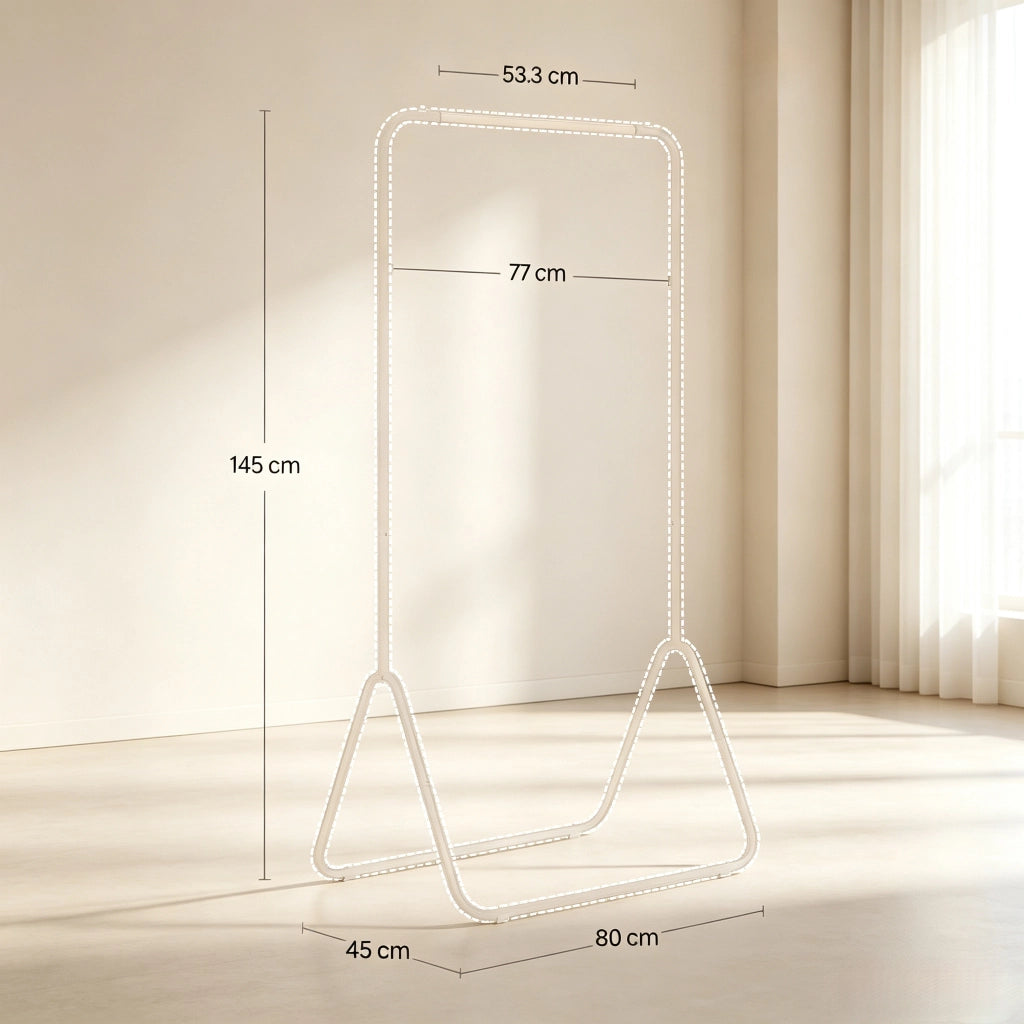 Appendiabiti da ingresso multifunzione in metallo bianco, 80 x 45 x 145 cm