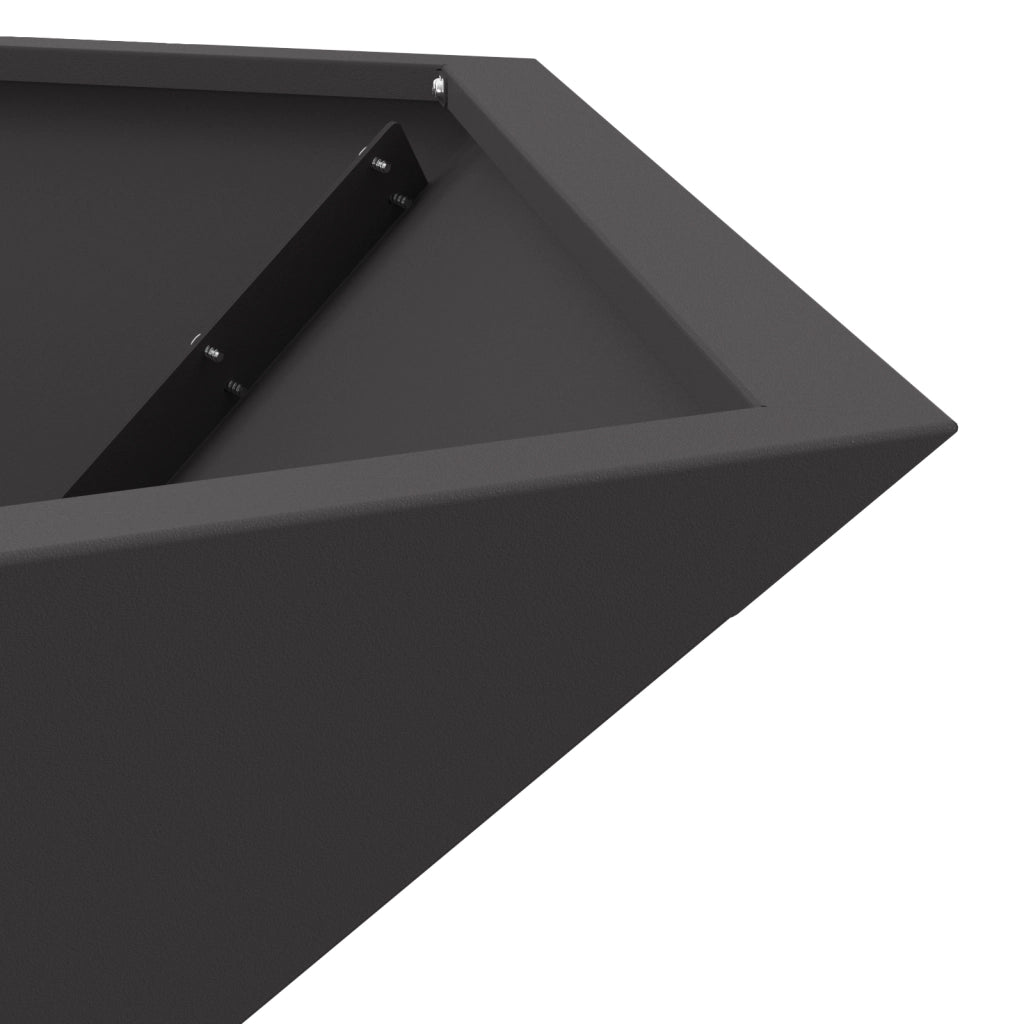 Braciere Esagonale Nera 100x100x28 cm Acciaio