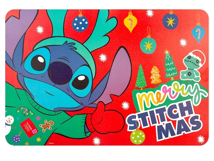 Tovaglietta stitch xmas rossa in polipropilene decorata cm 45x30