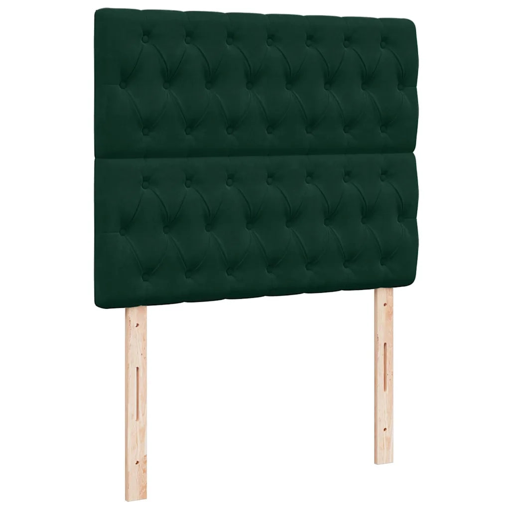 Letto a Molle con Materasso e LED Verde Scuro 120x190cm Velluto