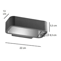 APPLIQUE DA PARETE PER ESTERNO A LED 5W LUCE CALDA 3000K 196LM ANTRACITE PERENZ