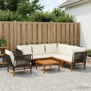 7 pcs Legno massiccio di acacia e corda Naturale 3407712