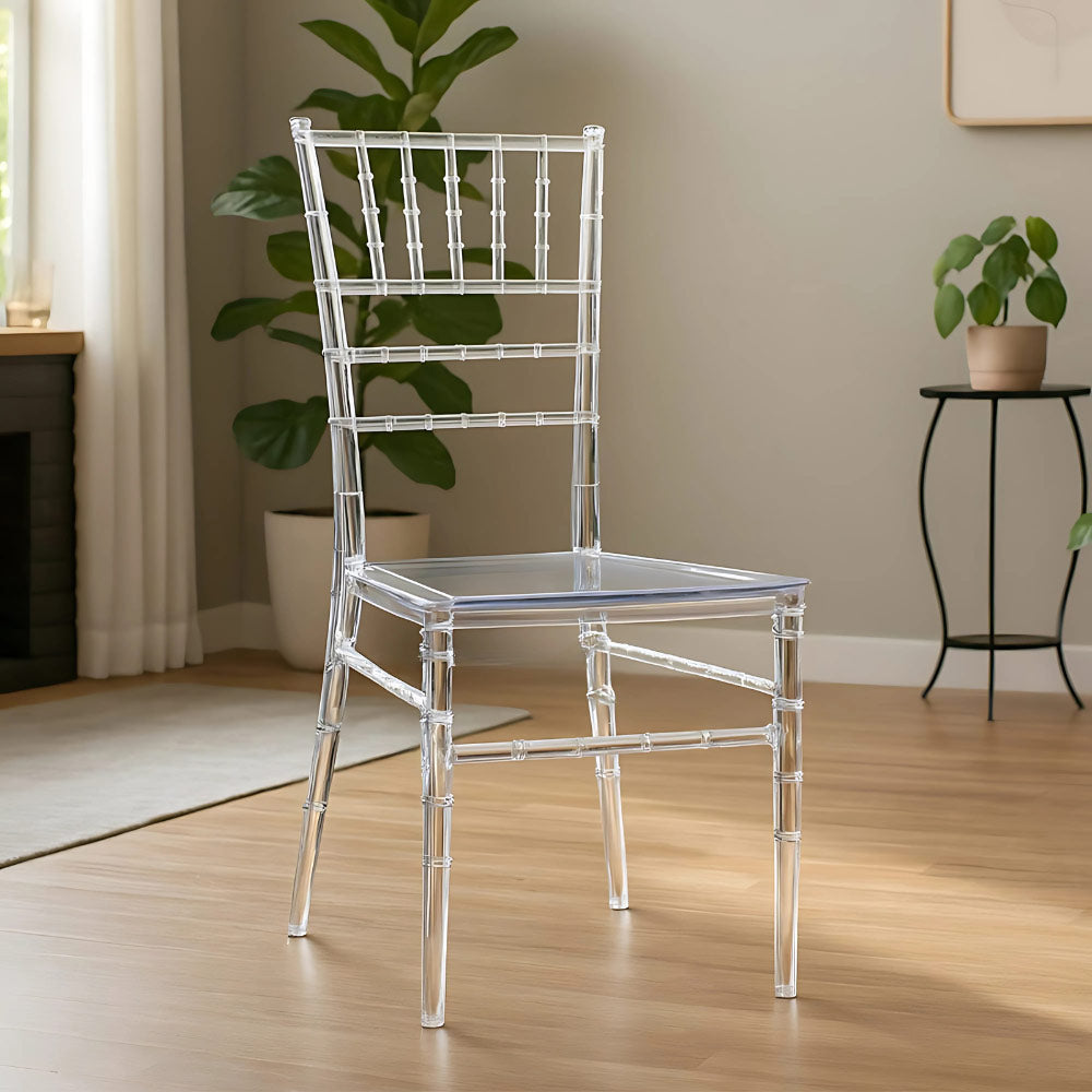Sedia da sala pranzo Chiavarina in policarbonato trasparente impilabile eventi