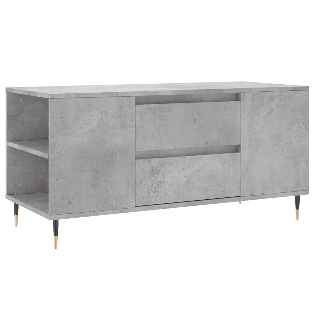 Tavolino Salotto Grigio Cemento 102x44,5x50cm Legno Multistrato 830992