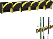 Hengelhouder per parete per montaggio verticale, hanger per massimo 6 hanger o combo, hanger per archiviazione, compatibile con la maggior parte degli hanger