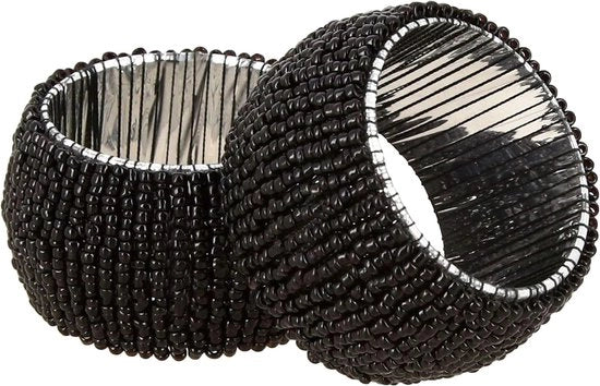 Anelli di tovagliolo manufatti a perle, Decorativi rotondi 3,8 cm Anelli per tovagliolo - Set di 12 - per decorazione di tavola, cena, festa di matrimonio, festa di tavola.