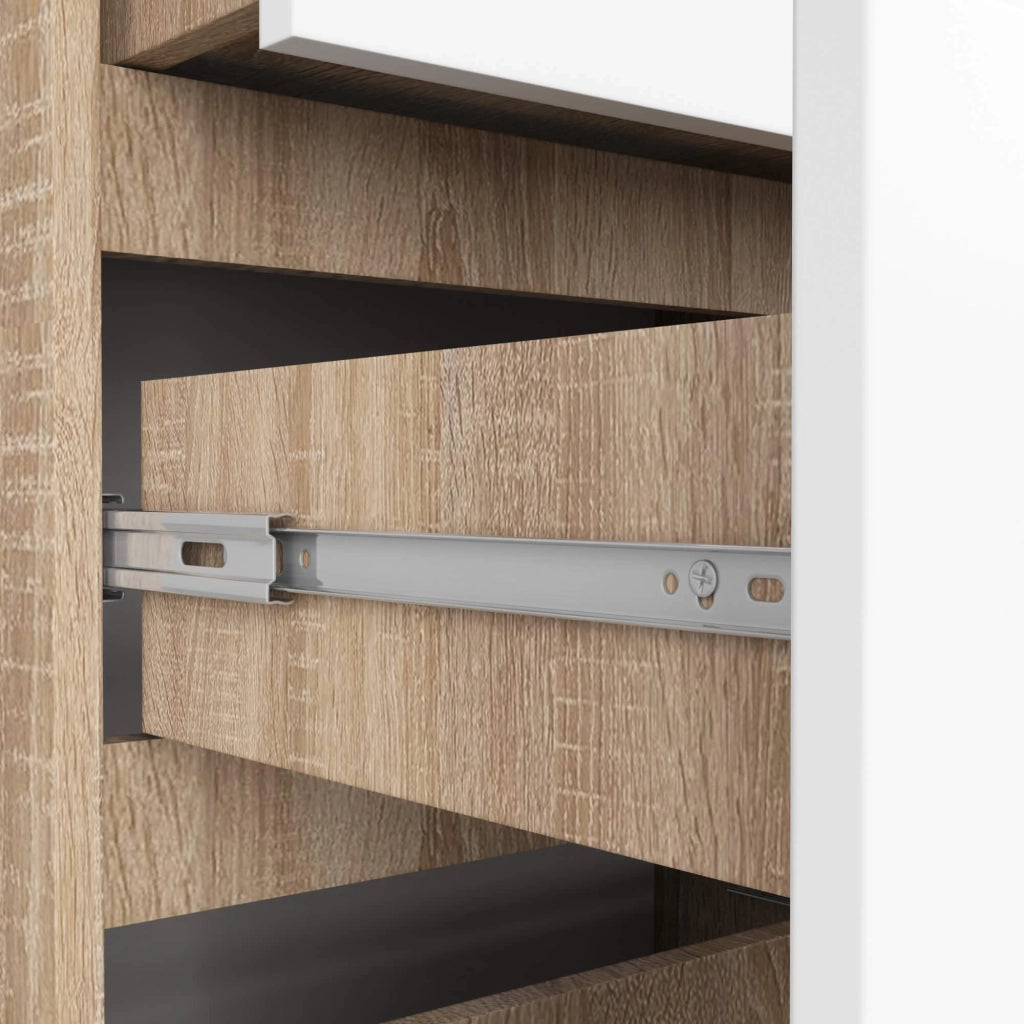 Libreria AKORD R60 Sonoma Quercia, Bianco 60 cm 3 cassetti 60x35x180 cm
