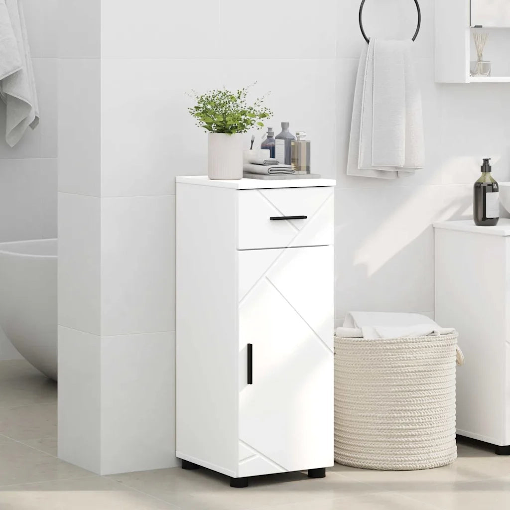 Mobile da Bagno | Armadio da bagno con cassetto Bianco Lucido 30 x 35 x 80 cm