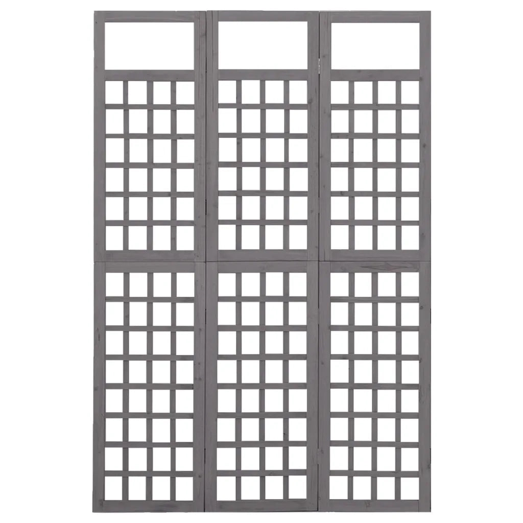 Divisorio Ambienti | Divider per stanze | Paravento a 3 Pannelli in Legno di Abete Grigio 121x180 cm