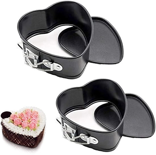 Set di 2 forme a cuore non adesive per torte a forma di cupcake - 11 cm di diametro.